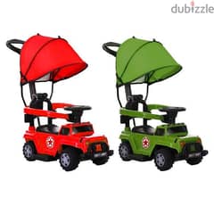 4-Wheel Jeep Push Car With a Canopy 0