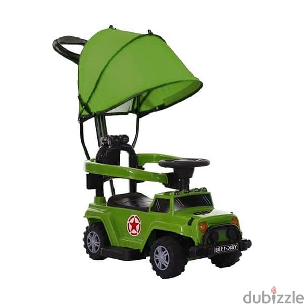 4-Wheel Jeep Push Car With a Canopy 2