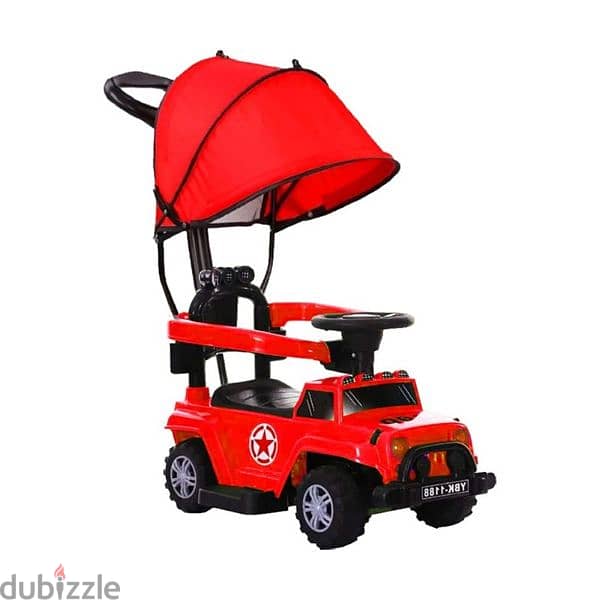 4-Wheel Jeep Push Car With a Canopy 3