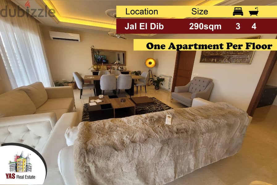 Jal El Dib 290m2 | Decorated | Calm Street | Prime Location | PA | 0