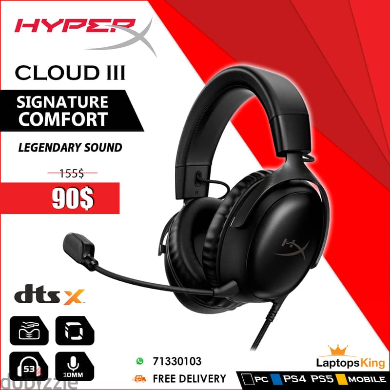 Hyperx Cloud III Gaming Headset 0