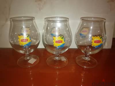 3 promotionnal lipton iced tea glasses new