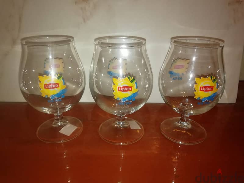 3 promotionnal lipton iced tea glasses new 0