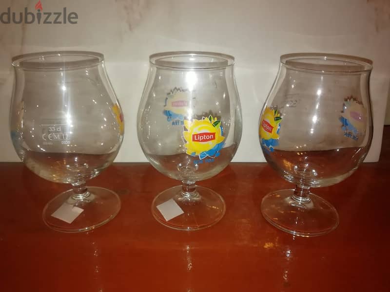 3 promotionnal lipton iced tea glasses new 1