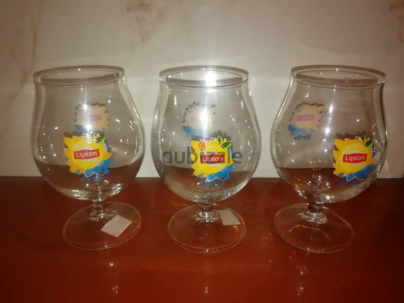 3 promotionnal lipton iced tea glasses new 2