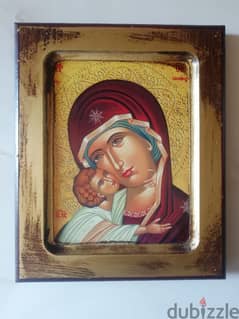 Jesus & Mary Orthodox Byzantine icon  made in Greece 24*20cm 0