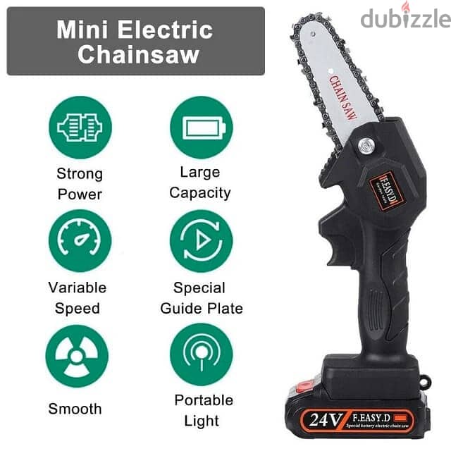 Mini Cordless Chainsaw – 24V, 4-Inch Garden Cutter 550W 2