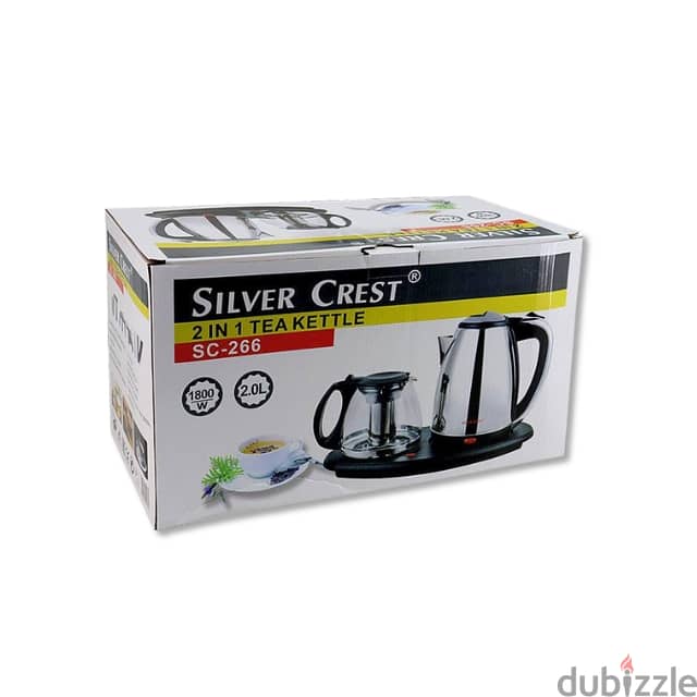 Silvercrest Electric Kettle – 2L, Glass Coffee Maker with 1.5L Teapot 3