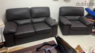 Sofa Couch Leather Black 0