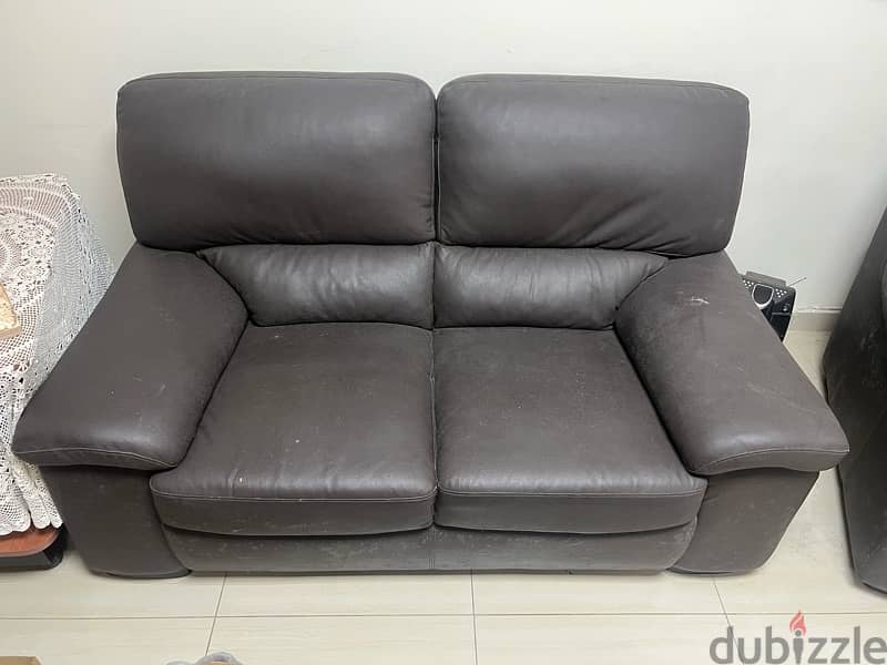 Sofa Couch Leather Black 1