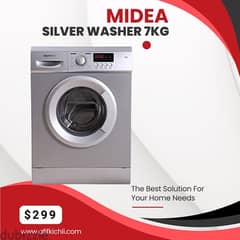 Midea 7kgs silver كفالة شركة