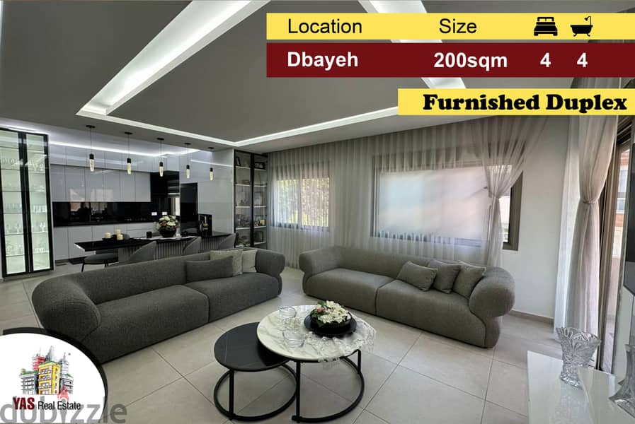 Dbayeh 200m2 | Furnished Duplex | Luxurious | Partial View | MJ | 0