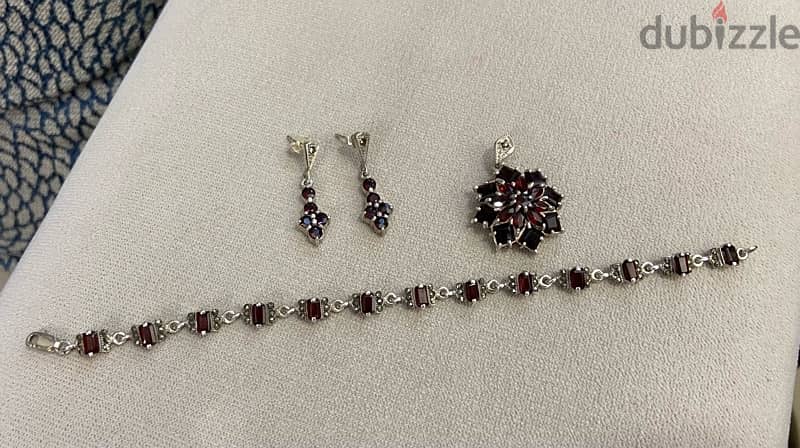 silver sterling 925 and grenat set 7