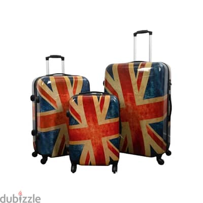 Union Jack Suitcase Set – 3-Piece Vintage Luggage Travel Bags