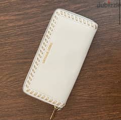 NEW Michael Kors Zip Wallet / White Leather Pouch 0