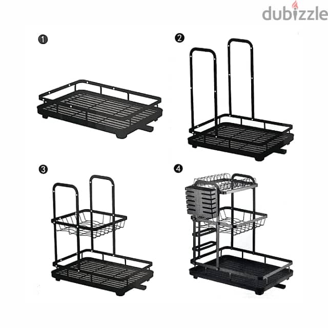 Aluminum Dish Drying Rack with Utensil Holder – 3-Tier Organizer 2