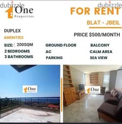 DUPLEX FOR RENT IN BLAT - JBEIL