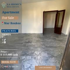 apartment for sale in mar roukoz شقة للبيع في مار روكز