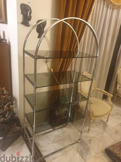 vintage chrome & glase SHELVES ETAGERE, 1960S for 160$