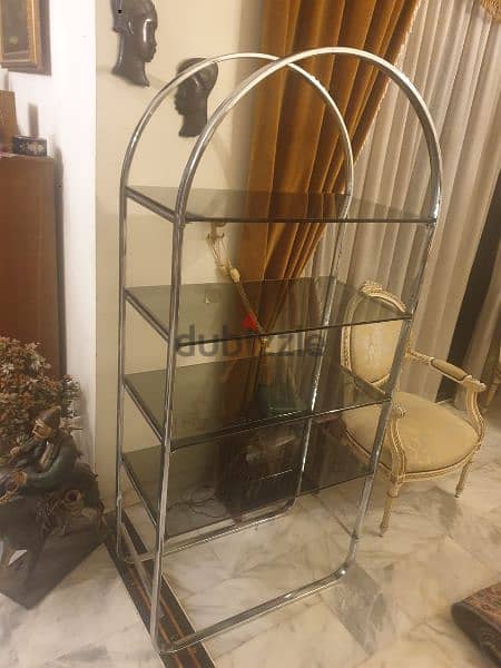 vintage chrome & glase SHELVES ETAGERE, 1960S for 160$ 1