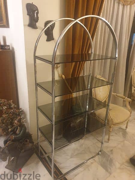 vintage chrome & glase SHELVES ETAGERE, 1960S for 160$ 2