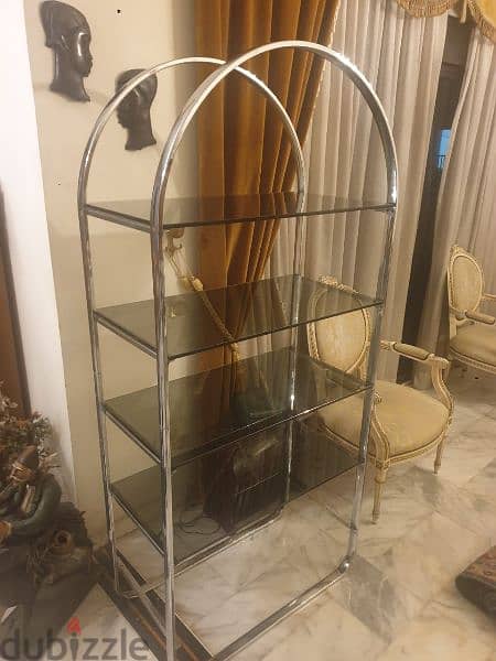 vintage chrome & glase SHELVES ETAGERE, 1960S for 160$ 3