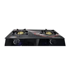 Boko Gas Stove - 2 Burner Black Cooker with Glass Top 0