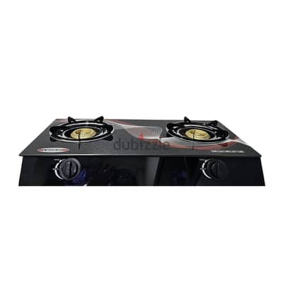 Boko Gas Stove - 2 Burner Black Cooker with Glass Top