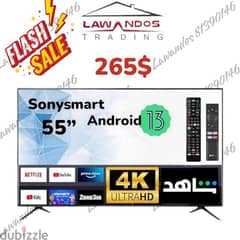 Led SONYSMART 55” 4K  Android13 + air mouse remote مع كفالة