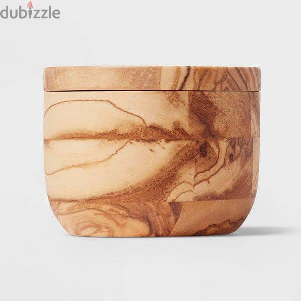 threshold olive wood rolling salt cellar 0