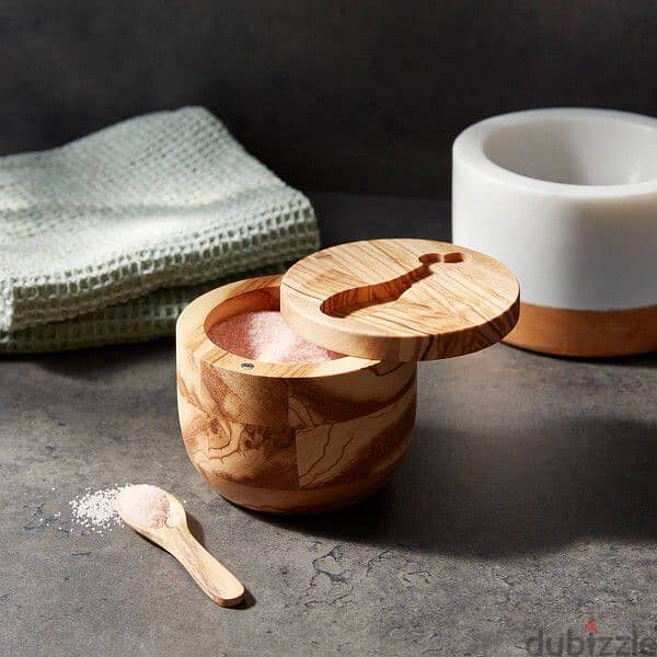 threshold olive wood rolling salt cellar 1