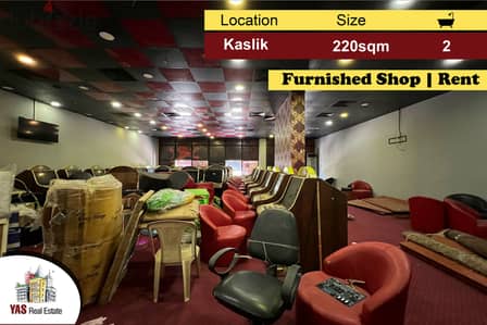 Kaslik 220m2 |Furnished Shop | Panoramic View | Perfect Investment |EH