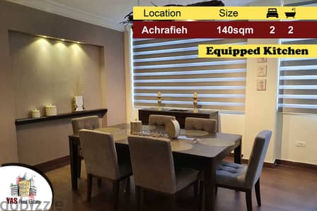 Achrafieh 140m2 | Equipped Kitchen | Quiet Street | PA |