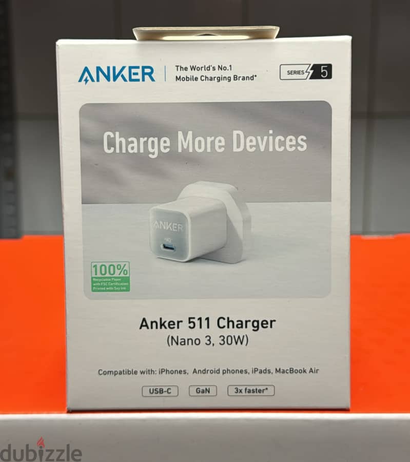 Anker 511 usb-c charger (Nano 3 , 30w) great & original price 0