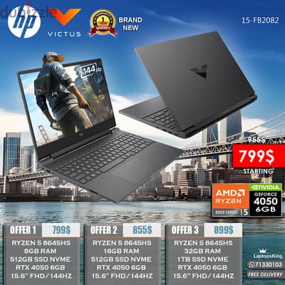 HP VICTUS GAMING 15-FB2082 RYZEN 5 8645HS RTX 4050 144HZ 15.6” LAPTOP