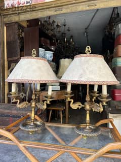 frensh lamp bronze (pair)  لمبادير عدد٢ برونز فرنسي من اجمل القطع 0