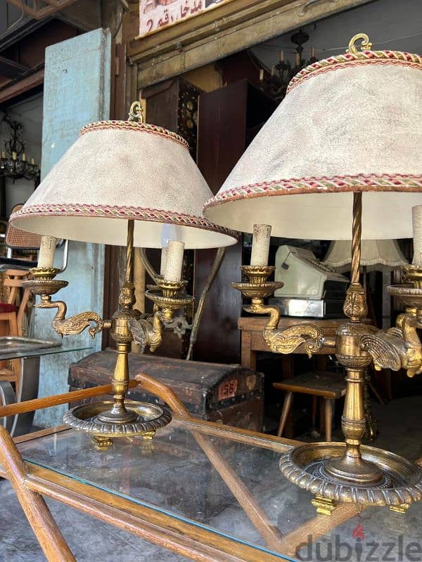 frensh lamp bronze (pair)  لمبادير عدد٢ برونز فرنسي من اجمل القطع 2