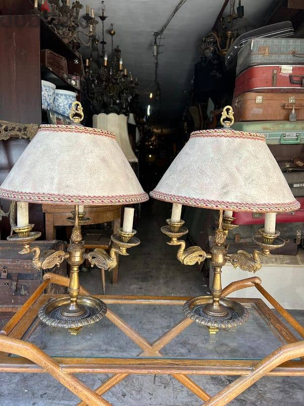 frensh lamp bronze (pair)  لمبادير عدد٢ برونز فرنسي من اجمل القطع 4