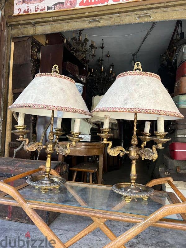 frensh lamp bronze (pair)  لمبادير عدد٢ برونز فرنسي من اجمل القطع 5