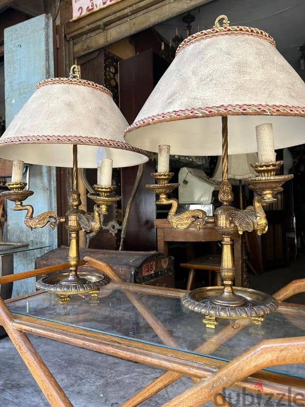 frensh lamp bronze (pair)  لمبادير عدد٢ برونز فرنسي من اجمل القطع 6