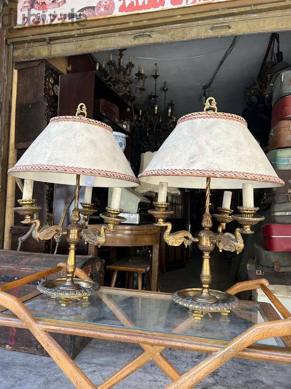 frensh lamp bronze (pair)  لمبادير عدد٢ برونز فرنسي من اجمل القطع 7