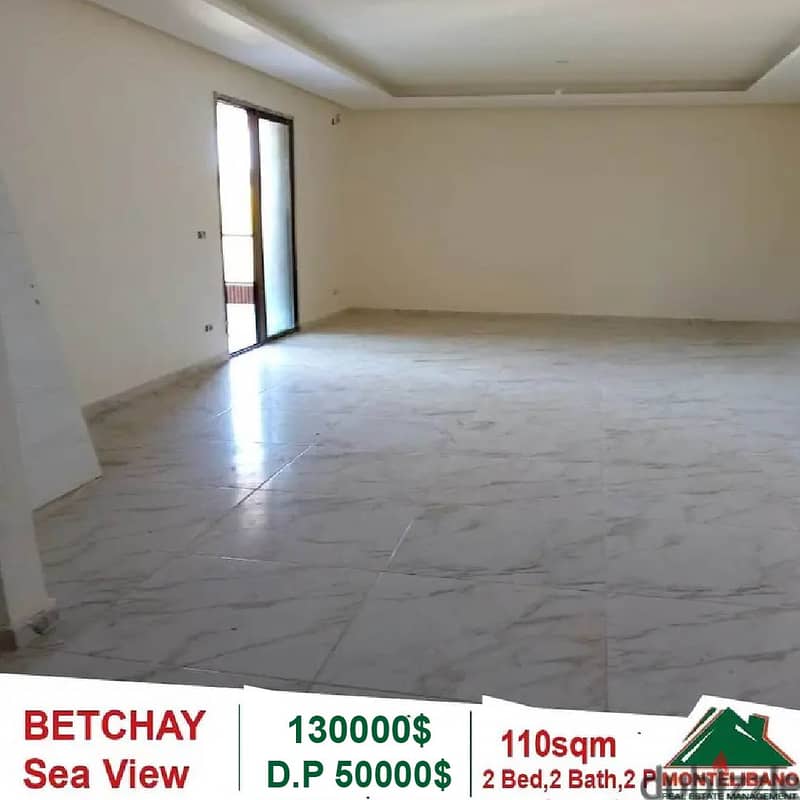 130000$!! Sea View Apartment for sale in Betchay Baabda 0