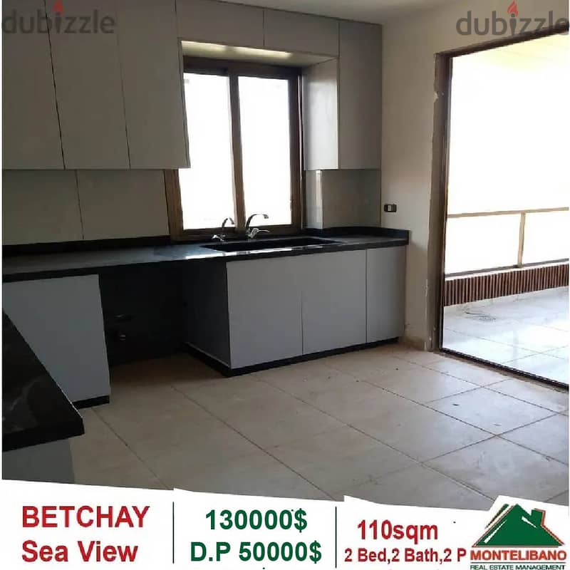 130000$!! Sea View Apartment for sale in Betchay Baabda 3