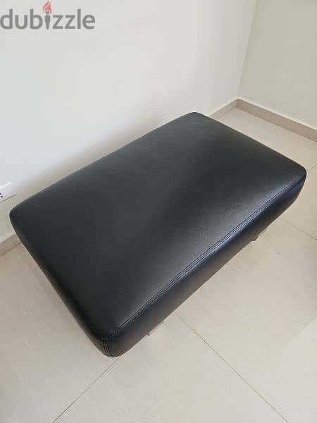 leather sofa black with stainless 1