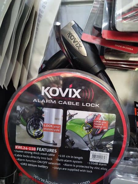 Kovix alarm cable lock CR2 lithium battery 1