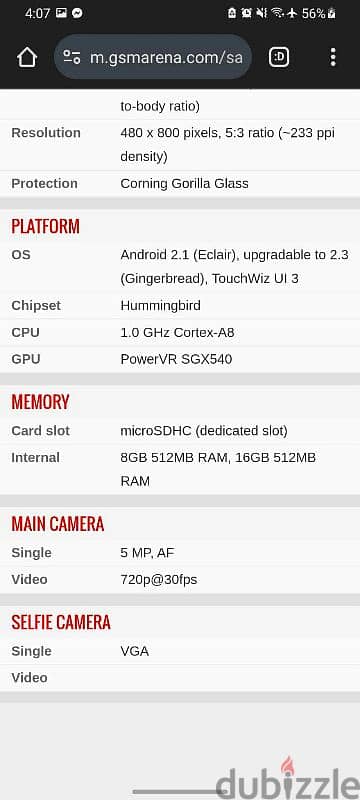 samsung I9000 galaxy S 1