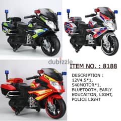 motorcycle kids police 8188 black original and new offer 0