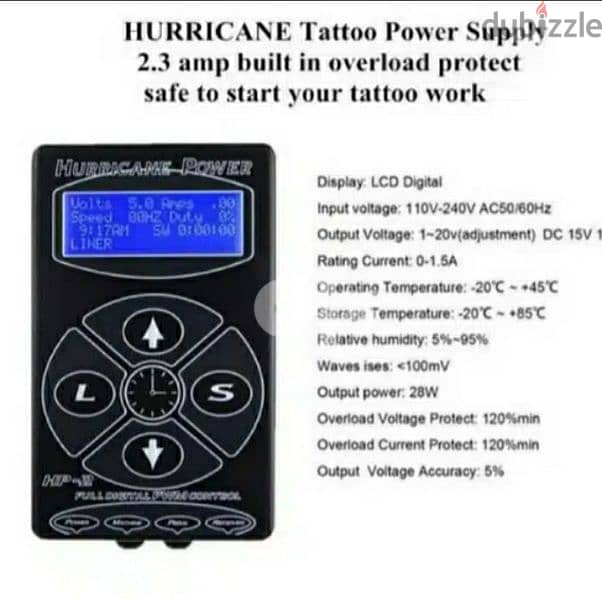 HP2 Hurricane Digital Dual Tattoo Power Supply Unit PRO/3$ delivery 2