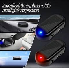 1pc Solar Powered Car Security System Simulated Flashing Light Alarm 0