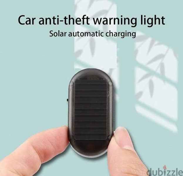 1pc Solar Powered Car Security System Simulated Flashing Light Alarm 1